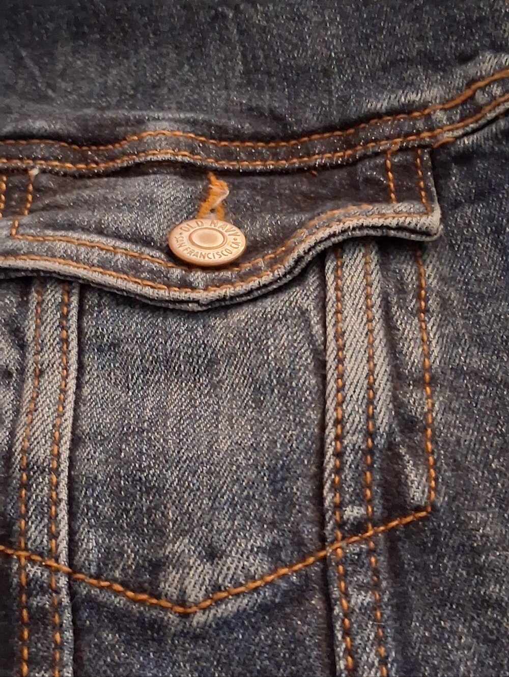 Old Navy Women's Size Small Distressed Denium Trucker Jacket - Picture 6 of 14